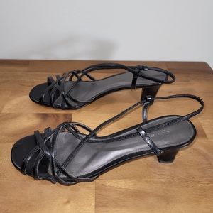 Cabrizi Black Strappy Heels Size 10